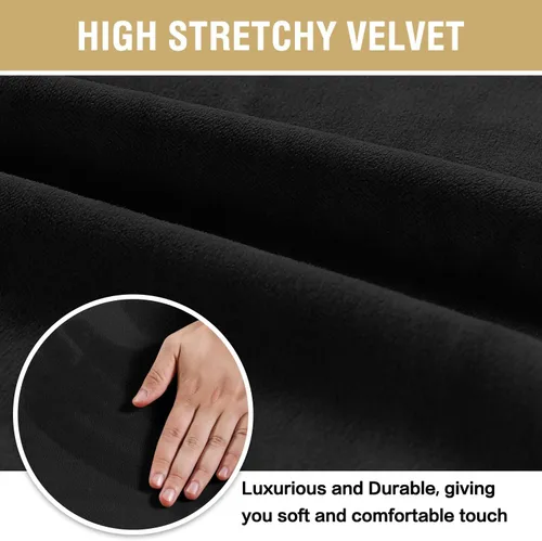 Vista 5 de H.VERSAILTEX - Fundas de terciopelo para sillas de comedor, juego de 2 fundas elásticas para sillas de comedor, fundas protectoras para sillas