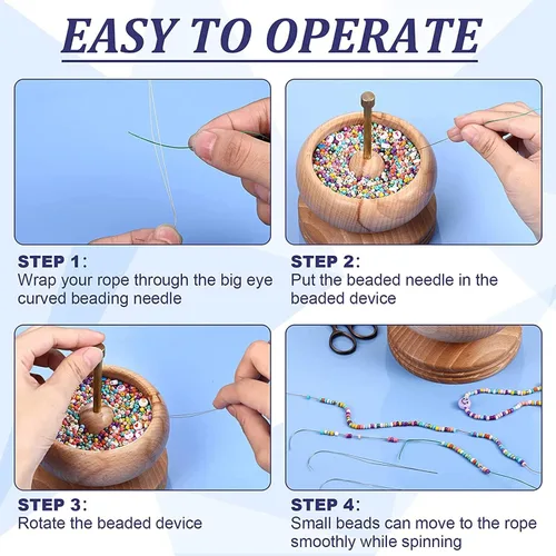 Vista 8 de 5 agujas curvadas para cuentas de ojo grande, agujas de coser de acero inoxidable, agujas giratorias de cuentas para bricolaje, herramientas