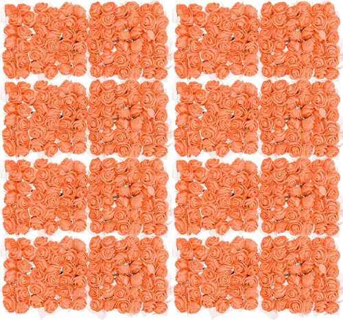 Vista 25 de MECCANIXITY Cabezas de rosas artificiales, mini flores sintéticas negras de 0.8 a 1 pulgada para manualidades, decoración de bodas y fiestas
