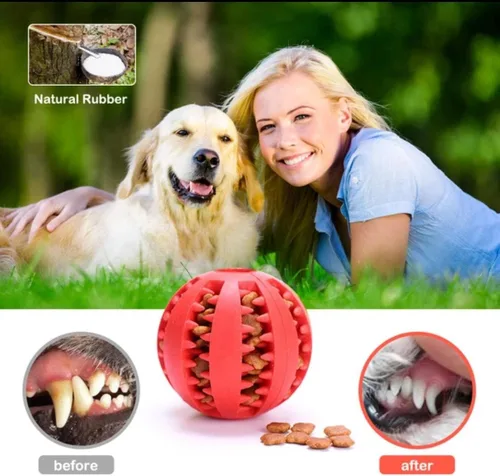 Vista 4 de Sin America - Rompecabezas interactivo para perros, no tóxico, duradero, limpieza de dientes, rompecabezas IQ para masticar, bola masticable
