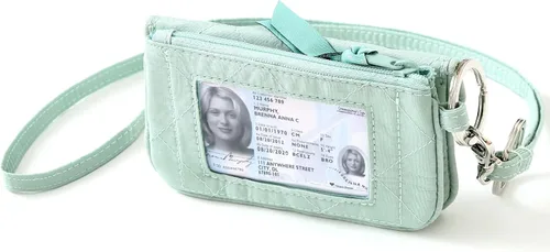 Vista 13 de WONDERFUL FLOWER Cartera con cordón para mujer, soporte para tarjetas de identificación, cordones para insignias de identificación, funda