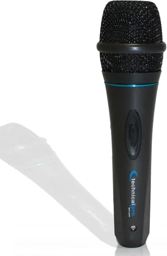 Vista 2 de Technical Pro MK75 Micrófono dinámico con cable XLR de 10 pies a ¼ de pulgada - Grado profesional, cardioide, carcasa de metal duradera, ideal