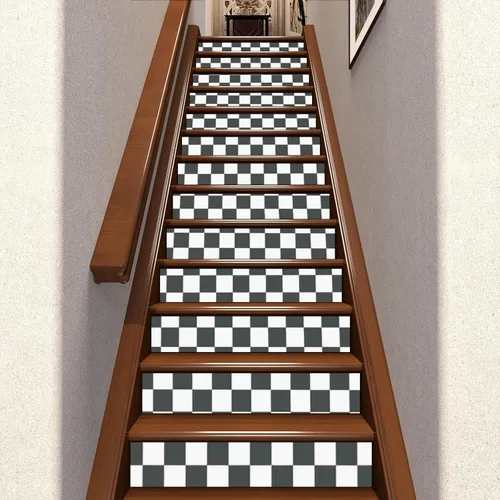 Vista 3 de Calcomanías autoadhesivas para escaleras, calcomanías de vinilo para pelar y pegar, murales de escalera para escaleras, 7.1 x 39.4 x 13