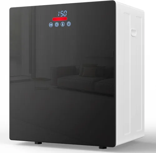 Vista 9 de EUHOMY Secadora de ropa portátil de 1.5 pies cúbicos, secadora compacta de 850 W con manguera de escape, acabado espejo, panel táctil LCD, 4 modos