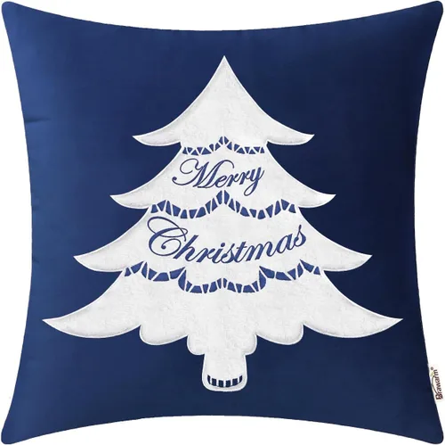 Vista 53 de BRAWARM Christmas Pillow Cover 18 X 18 Inches, Black Reindeer Embroidered Pillow Cover, Soft Velvet Decorative Throw Pillow for Couch Bed Sofa