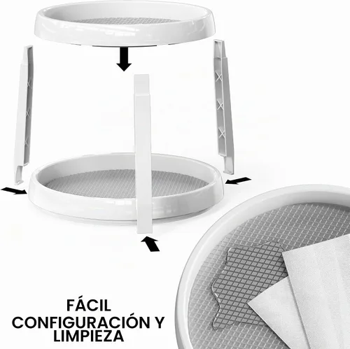 Vista 6 de Simple Houseware Organizador de especias Lazy Susan de 2 niveles, 10 pulgadas de diámetro, arce