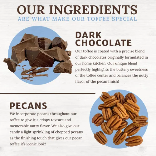 Vista 10 de Chapel Hill Toffee Caramelo de nueces y chocolate oscuro, 2 onzas