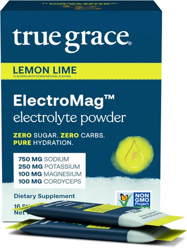 Vista 9 de True Grace ElectroMag - 16 paquetes de barras - Pomelo - Polvo de electrolitos para una hidratación rápida - sodio, potasio, magnesio y cordyceps