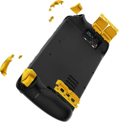 Vista 9 de eXtremeRate Juego completo de botones de repuesto de oro cromado para cubierta de vapor, parachoques ABXY D-pad personalizado para parachoques ABXY