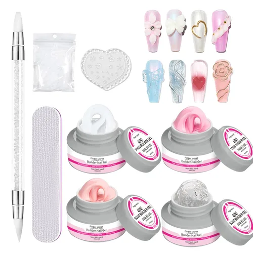 Vista 10 de Gel constructor sólido para uñas, gel duro no pegajoso para uñas, gel de extensión de uñas, gel de arte de uñas, salón de hogar, manos no pegajosas