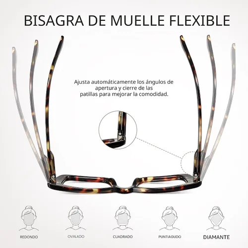 Vista 4 de 3 Pack Reading Glasses for Women Oversized Square Reading Glasses Blue Light Blocking Spring Hinge Readers