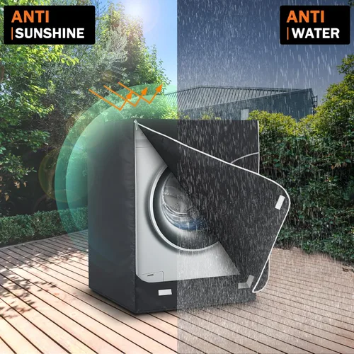 Vista 5 de AKEfit Cubierta para lavadora/secadora para carga frontal, cubierta de lavadora impermeable, a prueba de polvo y anti-UV, fundas Oxford resistentes