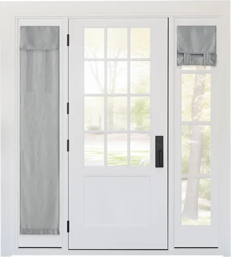 Vista 32 de RYB HOME Persianas de puerta francesa con mezcla de lino, autoadhesivas, privacidad para oscurecer la habitación, cortinas de ventana de puerta