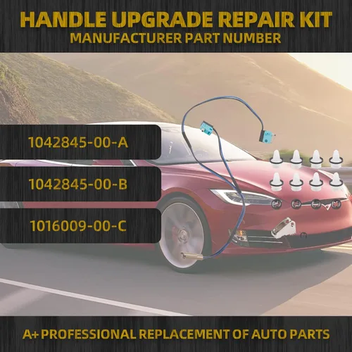 Vista 2 de Kit de reparación de manija de puerta Dasbecan mejorado compatible con Tesla Model S 2012-2017 con arnés de microinterruptor, mango de paleta, clips