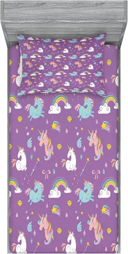 Vista 172 de Ambesonne - Juego de sábanas bajeras y fundas de almohada, diseño primaveral de acuarelas con jardín de hierbas y flores, juego de 4 piezas