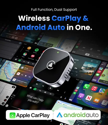 Vista 2 de Teeran Adaptador inalámbrico CarPlay y Android Auto 2 en 1