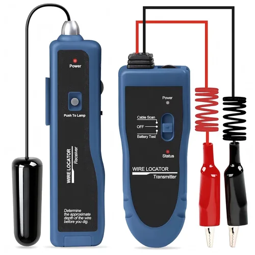 Vista 10 de Localizador de cables subterráneos F02, trazador de cables con auriculares, probador de cables para cables de valla de perros, cables de control