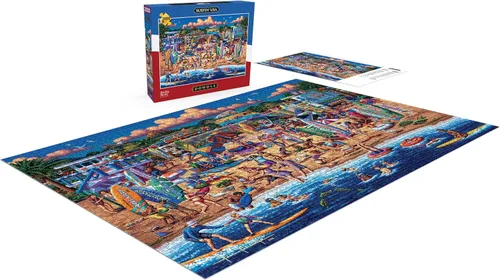 Vista 4 de Buffalo Games - Dowdle - Dowdle: Surfin' USA - Rompecabezas de 2000 piezas para adultos desafiante rompecabezas perfecto para noches de juego