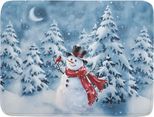 Vista 112 de Tapete de secado de platos con diseño de pájaro rojo de Feliz Navidad, absorbente y de secado rápido, protector para encimera de cocina, 18 x 24