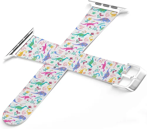 Vista 3 de Correa de muñeca compatible con Apple Watch Series 7/6/5/4/3/2/1/SE y correa a juego para teléfono de 38-40-41-42-1.732-1.772 in, ramas florecidas