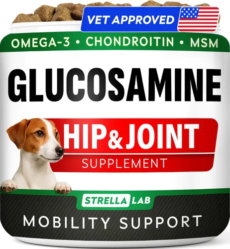Vista 17 de STRELLALAB Glucosamina líquida para perros con colágeno (16 oz) – Suplemento totalmente natural para cadera y articulaciones, glucosamina