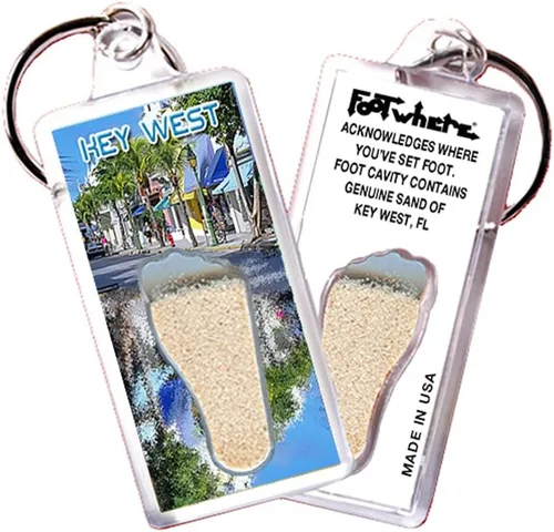 FootWhere Llavero de recuerdo de Key West. Auténtico recuerdo de destino que reconoce dónde has pisado. Fabricado en Estados Unidos Kw101 - Paisaje