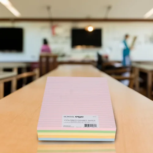 Vista 10 de School Smart Ruled Exhibit Paper, 8-1/2 x 11 Inches, Assorted Colors, 500 Sheets - 085454