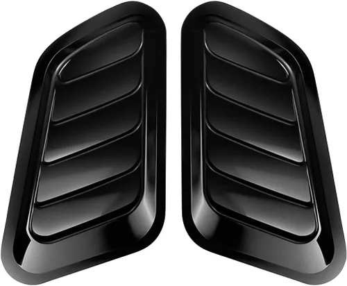 Vista 7 de 2 piezas de rejillas de ventilación universales para capó de automóvil, cubierta de moldura de entrada de aire para capó (negro)