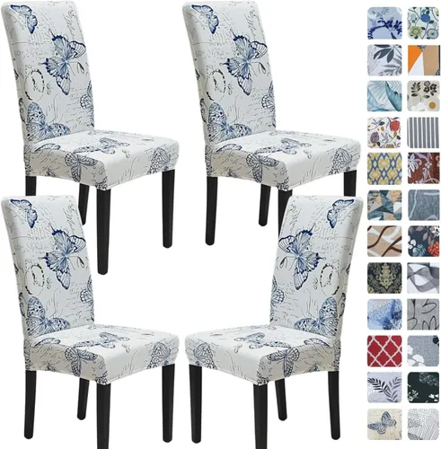 Vista 41 de SPRINGRICO Juego de 4 fundas para sillas de comedor, fundas elásticas para sillas de comedor, de elastano lavables, fundas para sillas Parsons