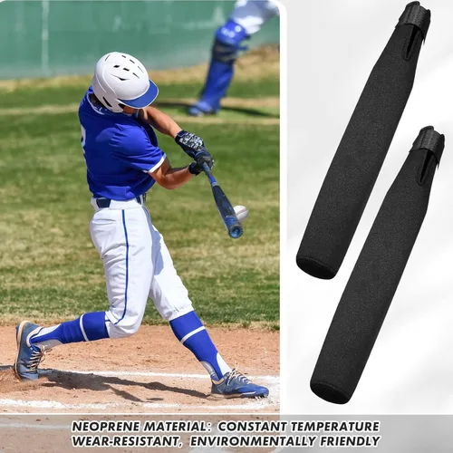 Vista 6 de Leyndo 2 piezas de manga de bate de béisbol calentador de manga de bate de sóftbol protector de softbol cubierta