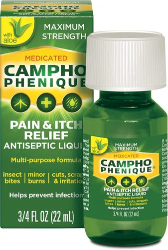 Campho Phenique Líquido Antiséptico de Máxima Potencia, Alivio del Dolor y Tratamiento Anti-Picazón, Proporciona Alivio Instantáneo de Picaduras de