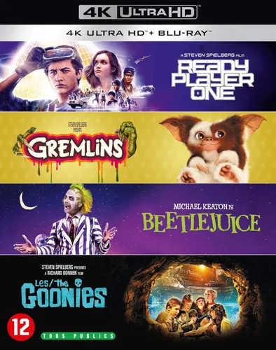 Vista 2 de Années 1980-4 Films Collection Les Goonies + Gremlins + Beetlejuice + Ready Player One 4K Ultra HD + Blu-Ray