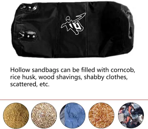 Vista 4 de Saco de boxeo para hombre, mujer, niños, bolsa de boxeo para interior/jardín, sin relleno, juego de bolsa pesada con guantes de boxeo, cadena
