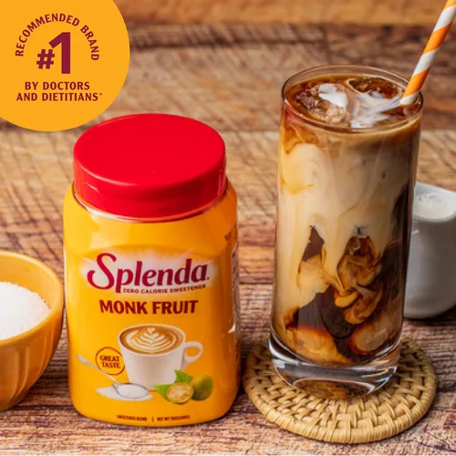 Vista 5 de SPLENDA Frasco edulcorante granulado a base de plantas sin calorías Monk Fruit, 19 onzas