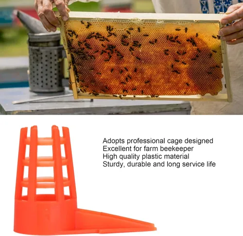 Vista 2 de 250 piezas de apertura de plástico, cubierta protectora de celda de jaula protector de célula reina Bee Queens Suministros de herramientas