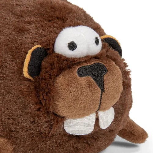 Vista 3 de goDog Action Plush Beaver - Juguete de peluche animado con rata almeja para perros, tecnología Chew Guard - Marrón, talla única