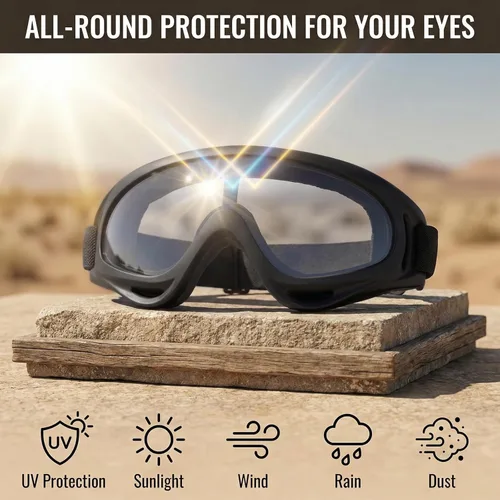 Vista 4 de Máscara de Airsoft con Gafas, Máscara de Malla Plegable de Media Cara con Protección para los Oídos para Paintball, Tiro, Cosplay, Juego CS