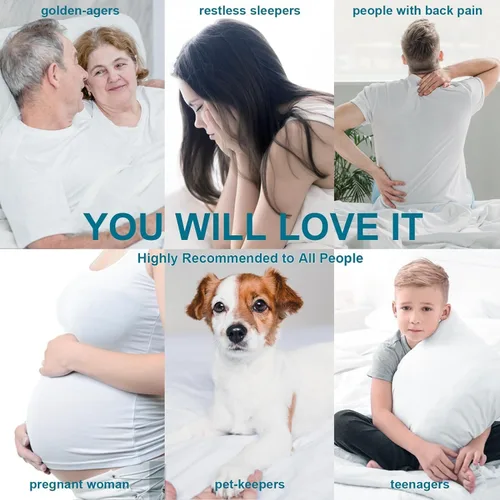 Vista 7 de CHOKIT Cubrecolchón Queen, Cubrecolchón de Almohada Extra Grueso para Alivio del Dolor de Espalda, Cubrecolchón de Cama Refrescante con Bolsillo