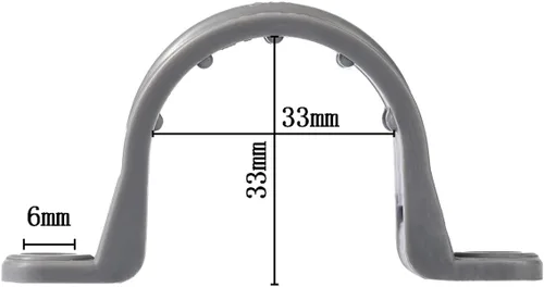 Vista 2 de 50 correas de tubo de PVC de 1 pulgada, 2 agujeros de plástico para correa de conducto, abrazaderas de tubo, abrazadera de conducto, clips