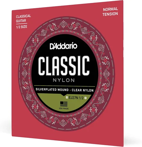 D'Addario Cuerdas de guitarra clásica de nailon para estudiantes, EJ27N, Guitalele, tensión normal, tamaño 1/2, juego de 6 cuerdas, paquete de 1