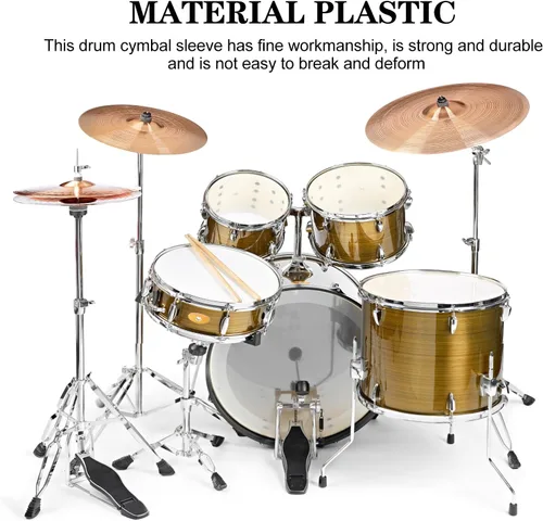 Vista 4 de SUPVOX 12 unids platillo reemplazo accesorios platillo soporte tambor manga para percusión conjunto piezas negro