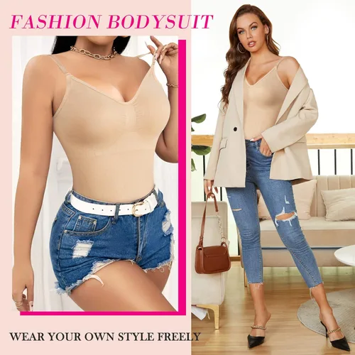 Vista 2 de Nebility Body moldeador de cintura sin costuras con cuello redondo y control de abdomen para mujer