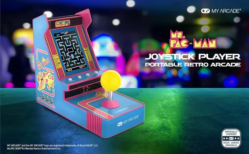 Vista 2 de My Arcade Ms. Pac-Man Joystick Player: Arcade Classics, Retro Games, Mini Video Game Console, 2 Game Modes, Birthday Gifts
