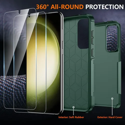 Vista 6 de SPIDERCASE Funda diseñada para Samsung Galaxy S23, [protección contra caídas de grado militar de 10 pies], paquete de 2