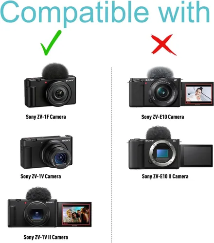 Vista 2 de XANAD Estuche de viaje para cámara Sony ZV-1F / ZV-1 / ZV-1 II con kit de accesorios Vlogger, trípode (GP-VPT2 BT) y micrófono, con correa