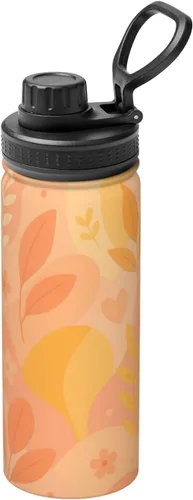 Vista 15 de Botella de agua aislada con estampado de tsunami de obsidiana, de acero inoxidable de 18 onzas, divertida taza de viaje, a prueba de fugas