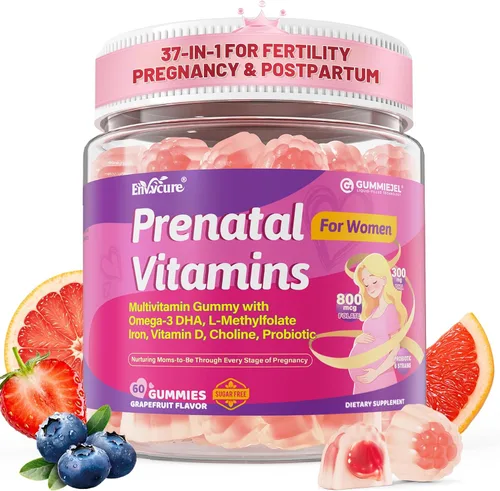 Vitaminas prenatales para mujeres, gomitas prenatales con omega-3DHA, colina, hierro | 37-IN-1 Prenatal Multivitamin for Women Gummies