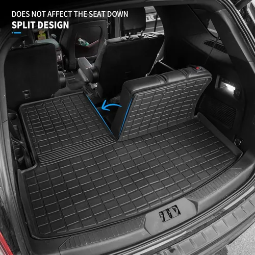 Vista 4 de Dattumar Tapete de carga compatible con Ford Explorer TPE 2020 2021 2022 2022 2023 2024 Alfombrilla protectora de asiento trasero para 6 y 7