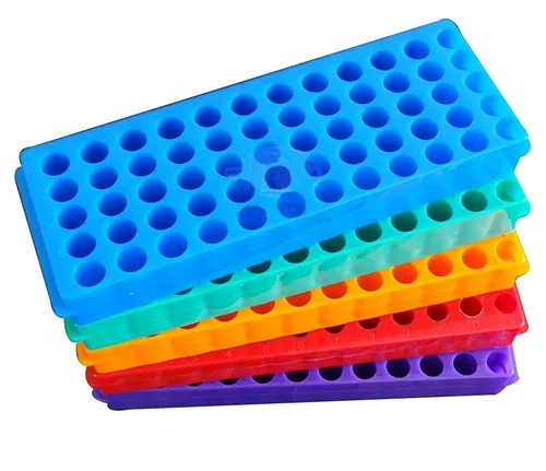 Vista 3 de Soporte de tubo de centrífuga PCR de microcentrífuga de doble panel de 5 piezas, 60 pozos