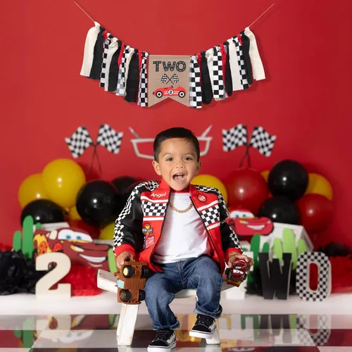 Vista 5 de Cartel de dos sillas altas rápidas: decoraciones de fiesta de cumpleaños de dos carreras, silla alta de dos cumpleaños, dos decoraciones